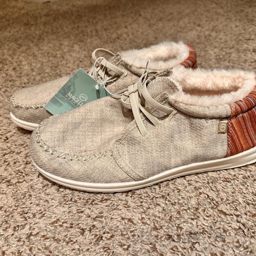 Magellan Outdoors Tan Slip-On Shoes with Soft Lining